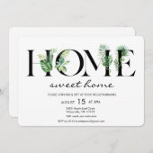 Alphabet Leaf Home Huisverwarming Uitnodiging (Voorkant / Achterkant)