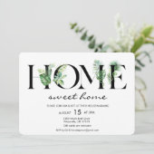 Alphabet Leaf Home Huisverwarming Uitnodiging (Staand voorkant)