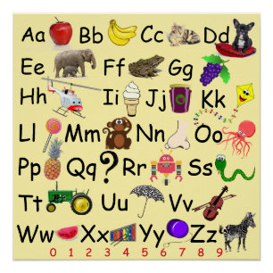 Alphabet Learn ABC's 123 Pre-School Afbeelding Cha Perfect Poster