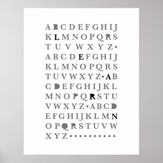 Alphabet Learn Letter Modern Typografie ABC Poster (Voorkant)