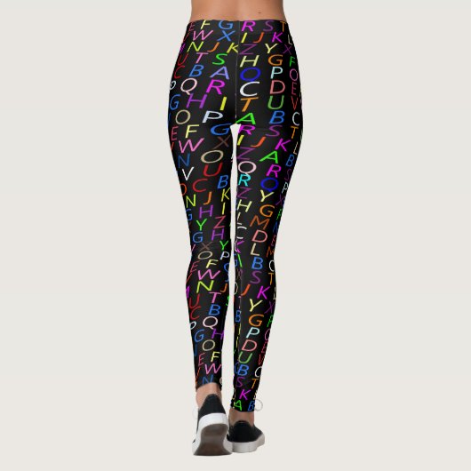 Alphabet Leggings noirs (Dos)