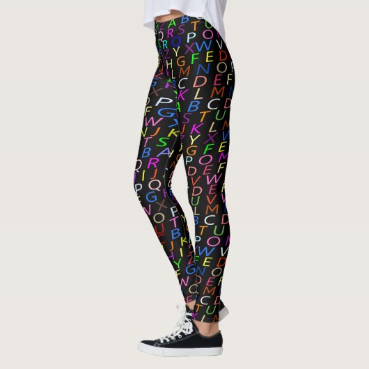 Alphabet Leggings noirs (Gauche)