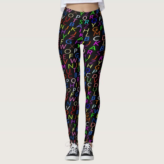 Alphabet Leggings noirs (Devant)