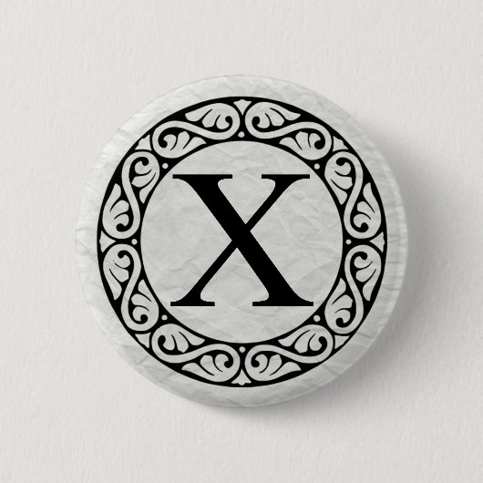 Alphabet Letter Chi Ronde Button 5,7 Cm (Voorkant)