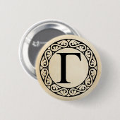 Alphabet Letter Gamma Ronde Button 5,7 Cm (Voorkant /achterkant)