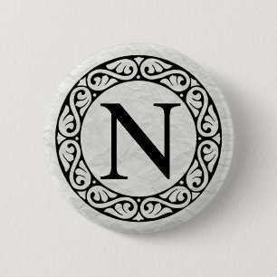 Alphabet Letter Nu Ronde Button 5,7 Cm