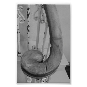 Alphabet Letter Photography J5 Black en White 4x6 Foto Afdruk