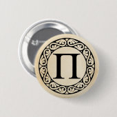 Alphabet Letter Pi Ronde Button 5,7 Cm (Voorkant /achterkant)