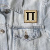 Alphabet Letter Pi Vierkante Button 5,1 Cm (In situ)