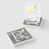 Alphabet Letter R  Stone Onderzetter (Zijkant)