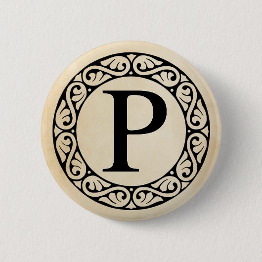 Alphabet Letter Rho Ronde Button 5,7 Cm (Voorkant)