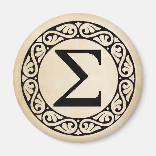 Alphabet Letter Sigma Magneet (Voorkant)