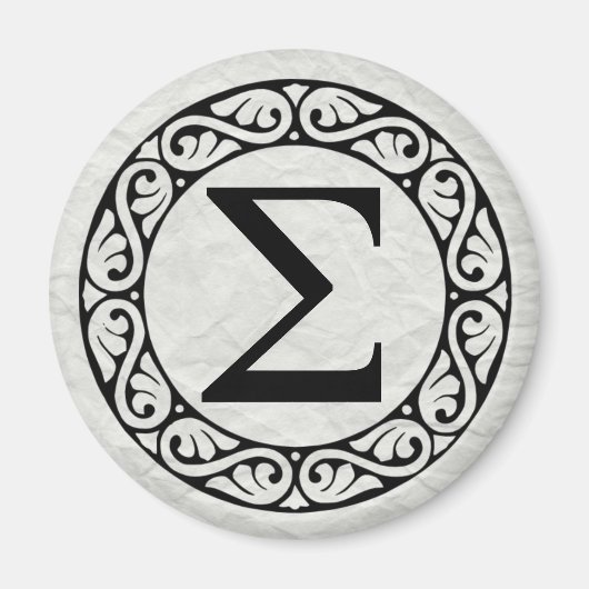 Alphabet Letter Sigma Magneet (Voorkant)