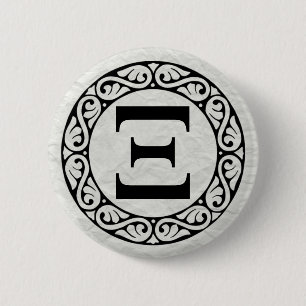 Alphabet Letter Xi Ronde Button 5,7 Cm