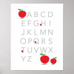 Alphabet Letters ABC Educatief Apple Fruit Poster
