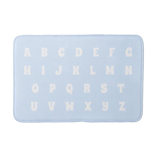 Alphabet Letters Abc patroon lichtblauw wit kind Badmat (Voorkant)
