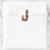 Alphabet letters flowers  vierkante sticker (Tas)