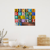Alphabet Letters License Bord Art Poster (Keuken)
