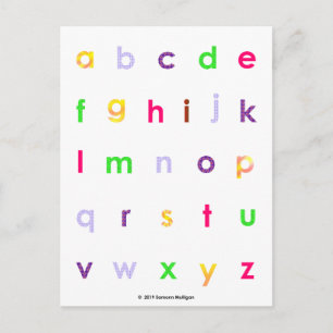 Alphabet Lower Hoesje Letters Briefkaart