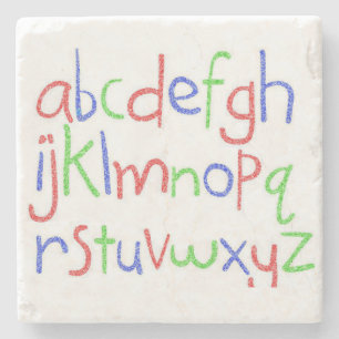 Alphabet Marble Stone Onderzetter