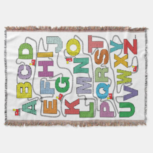 Alphabet Maze Puzzles Railroad Deken
