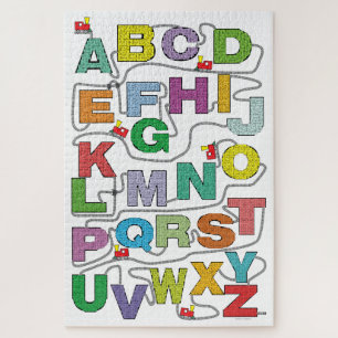 Alphabet Maze Puzzles Railroad Legpuzzel