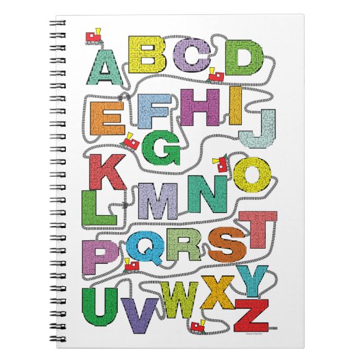 Alphabet Maze Puzzles Railroad Notitieboek (Voorkant)