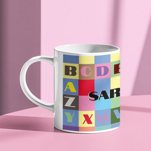Alphabet Mug nom personnalisé coloré