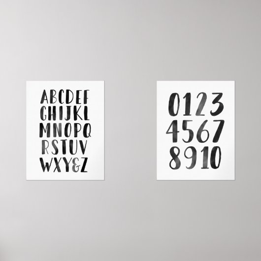 Alphabet noir et chiffres Classe éducative (Recto)