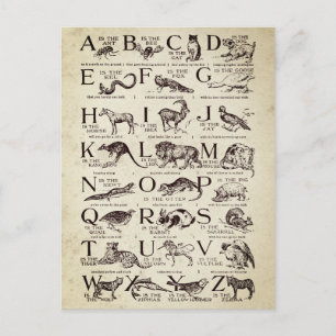 Alphabet Nursery Chart Vintage Briefkaart