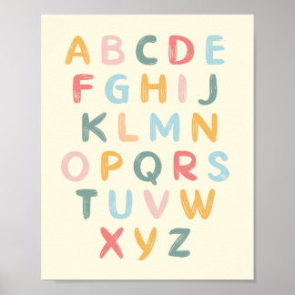 Alphabet Nursery Decor ABC Chart Poster