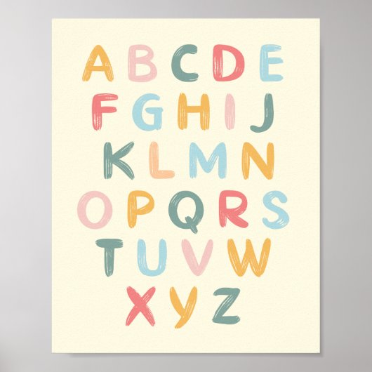 Alphabet Nursery Decor ABC Chart Poster (Voorkant)