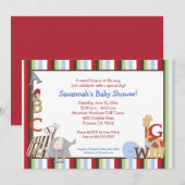 Alphabet Oerwoud Soup 5x7 Baby shower Kaart (Voorkant / Achterkant)