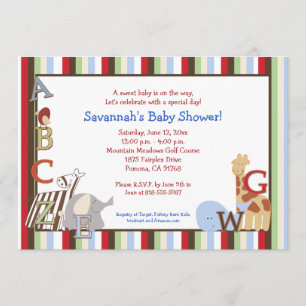 Alphabet Oerwoud Soup 5x7 Baby shower Kaart