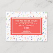 Alphabet Pattern - Teachter / Tutor Visitekaartje (Voorkant)