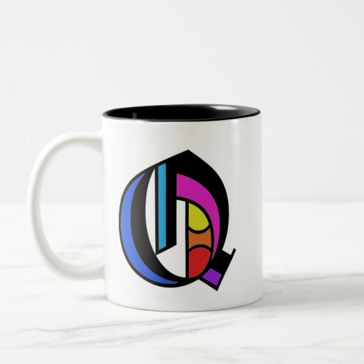 Alphabet personnalisé moderne Q Mug (Gauche)