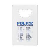 Alphabet phonétique A à Z pour les policiers (Dos)