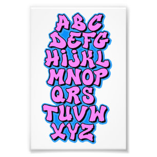 Alphabet Pink Foto Afdruk
