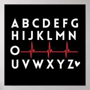 Alphabet PQRST verpleegster Poster
