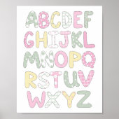 Alphabet Quilt Style Letters Art Print Poster (Devant)