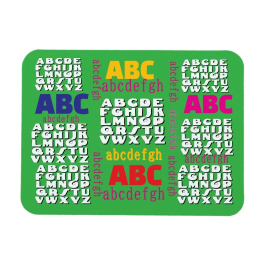 Alphabet Rainbow Green Refrigerator    Magneet (Horizontaal)