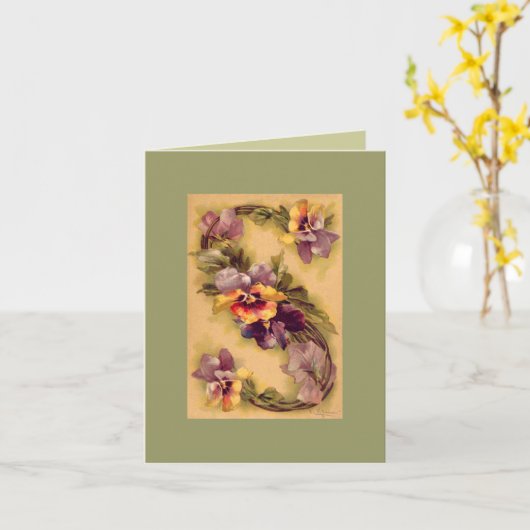 Alphabet S de fleur de Klein -- CARTE DE NOTE DKGR (Fleur jaune)