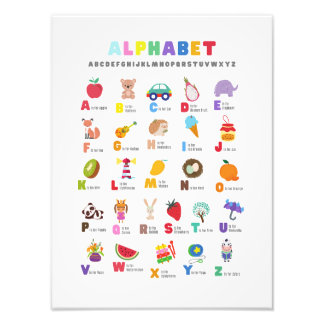 Alphabet School Poster met afbeeldingen
