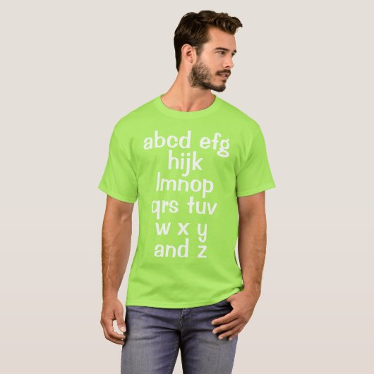 Alphabet Song Mannen T-Shirt (Voorkant volledig)