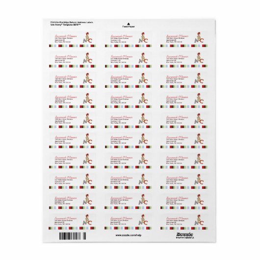 Alphabet Soup ABC Bird Aangepaste Adresetiketten Etiket (Full Sheet)