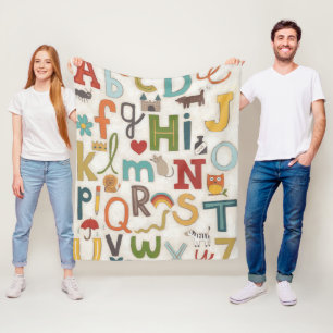 Alphabet Soup Fleece Deken