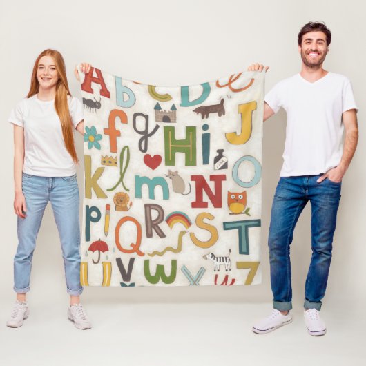 Alphabet Soup Fleece Deken (In situ)