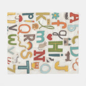 Alphabet Soup Fleece Deken (Voorkant (Horizontaal))