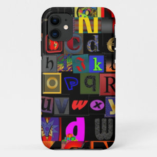 Alphabet Soup, ontwerp van mozaïekletters, leuke k iPhone 11 Hoesje