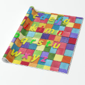 Alphabet Wrapping Paper Cadeaupapier (Uitgerold)